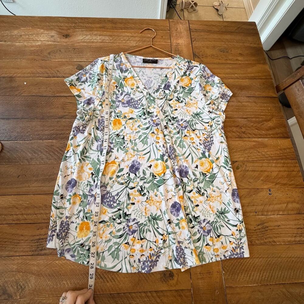 Lane Bryant Yellow and Purple Floral Top - Picture 5 of 6